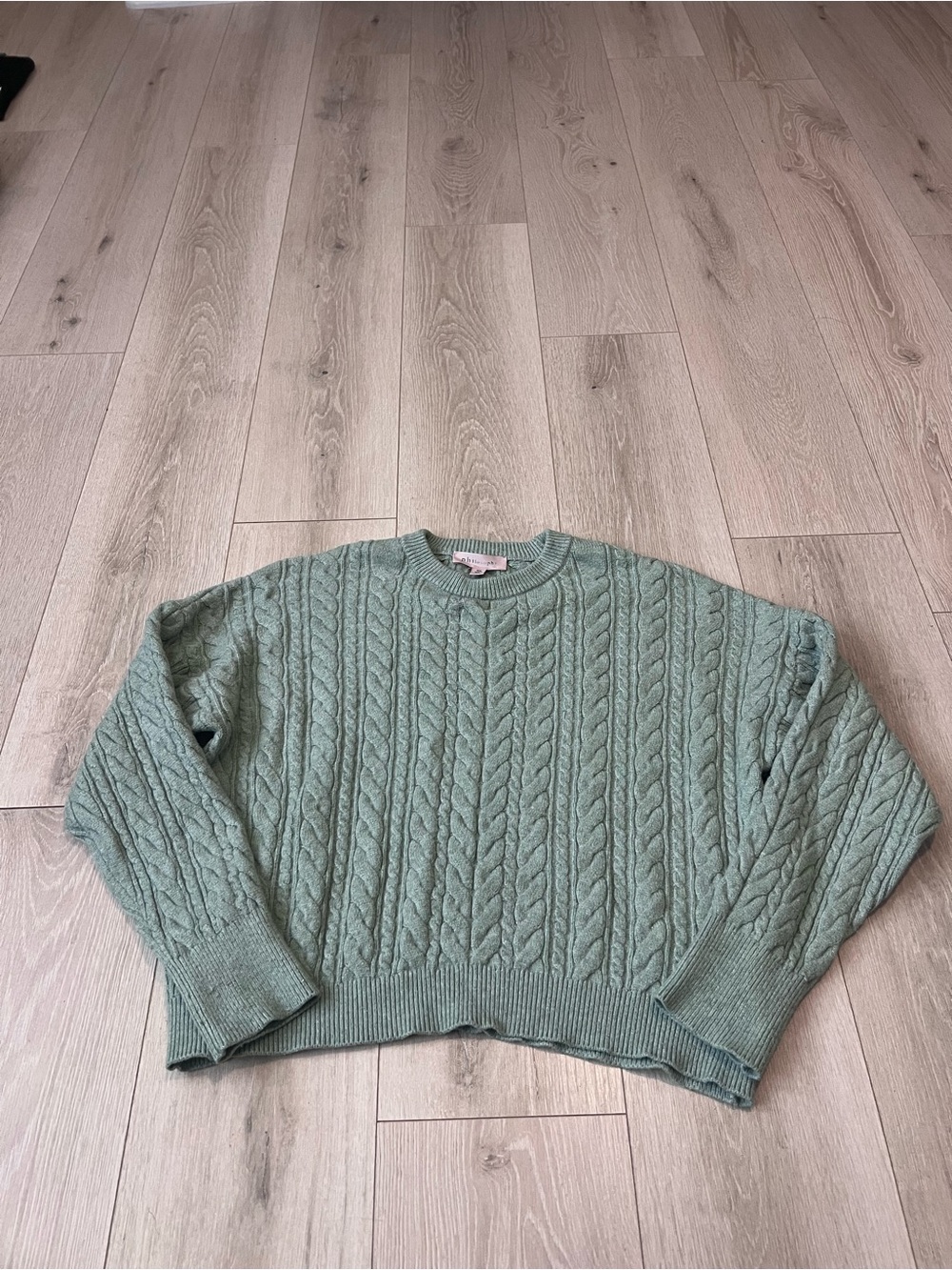 Philosophy Cable-Knit Crewneck Sweater - Sage Green